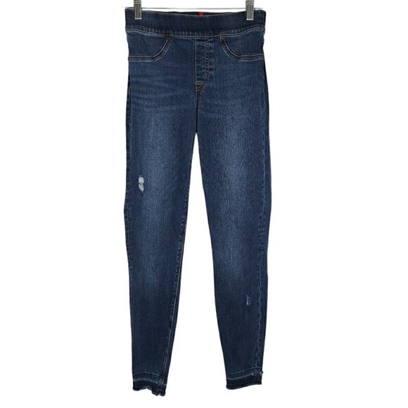 SPANX Distressed Skinny Jean Raw Hem Pull On Legging Women’s Size XS - Picture 3 of 12